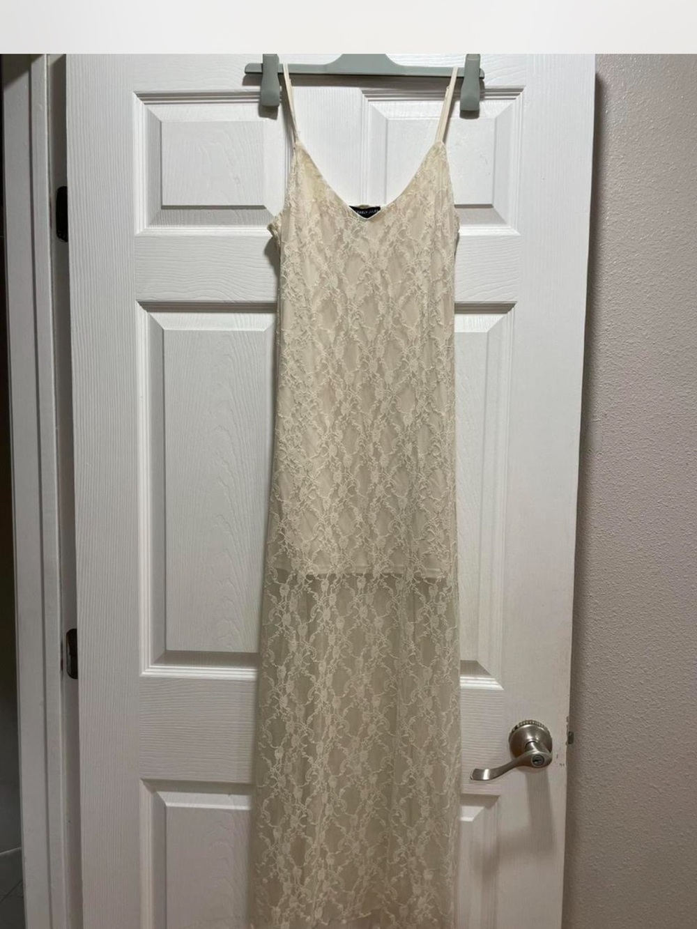 Sincerely Jules Cream Lace Maxi Slip Dress